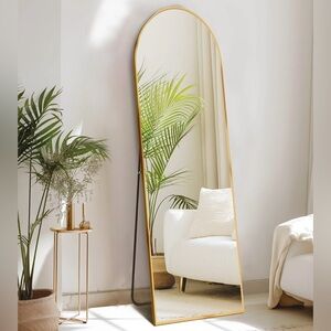 Sleek Gold Full-Length Wall Mirror